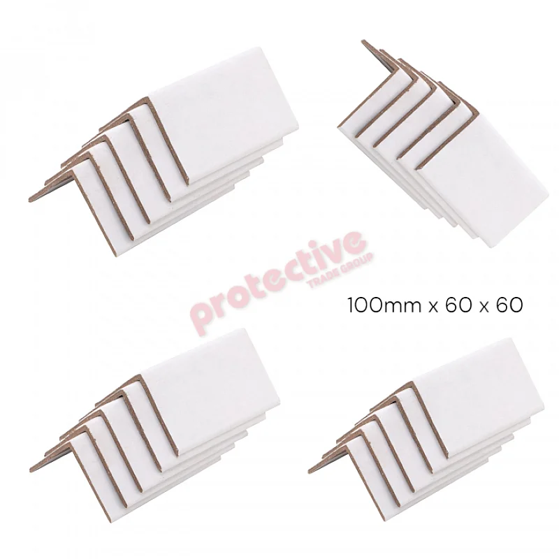 White Cardboard Corner Protectors 60x60x100mm – Pack of 400