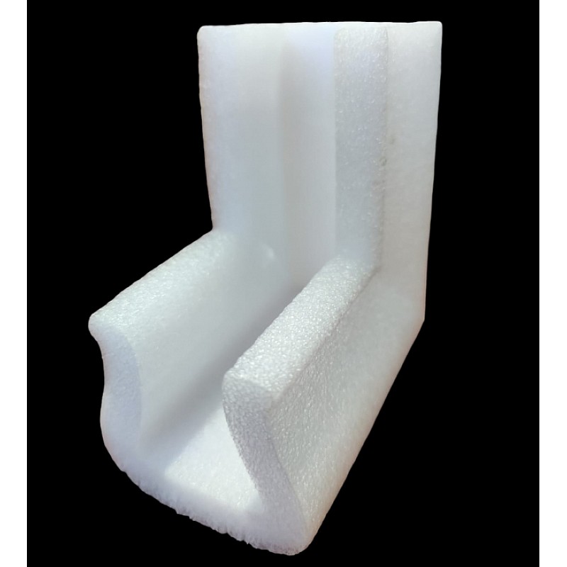 Foam Edge Corner Protection U Tulip Shape in White - Front View