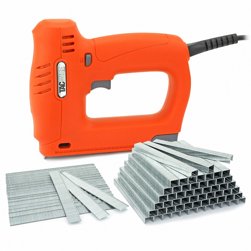 Tacwise T-140EL Electric Tacker and Nailer with 140 Staples in orange - Front View