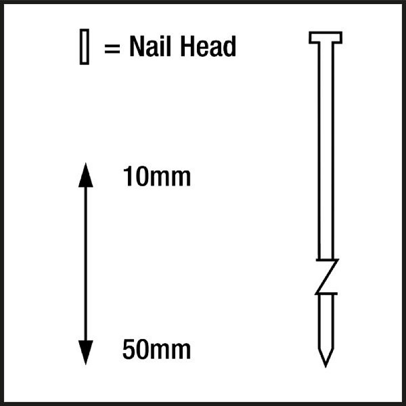 Tacwise Type 180 Nail, 15mm (2000pcs) in grey - Front View