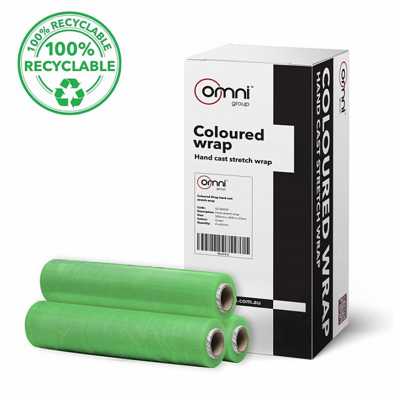 Pallet Wrap Green Stretch Film 500mm in Green - Front View