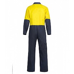 Hi Vis  Two Tone Poly/Cotton Coveralls Long On Sale 