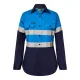 Ladies Lightweight Long Sleeves Cotton Shirt With Reflective Tape