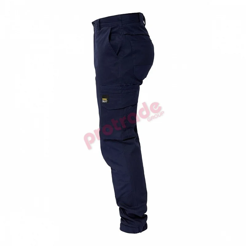 Stretch Cargo Pants With Elasticised Hem -  Wp4018