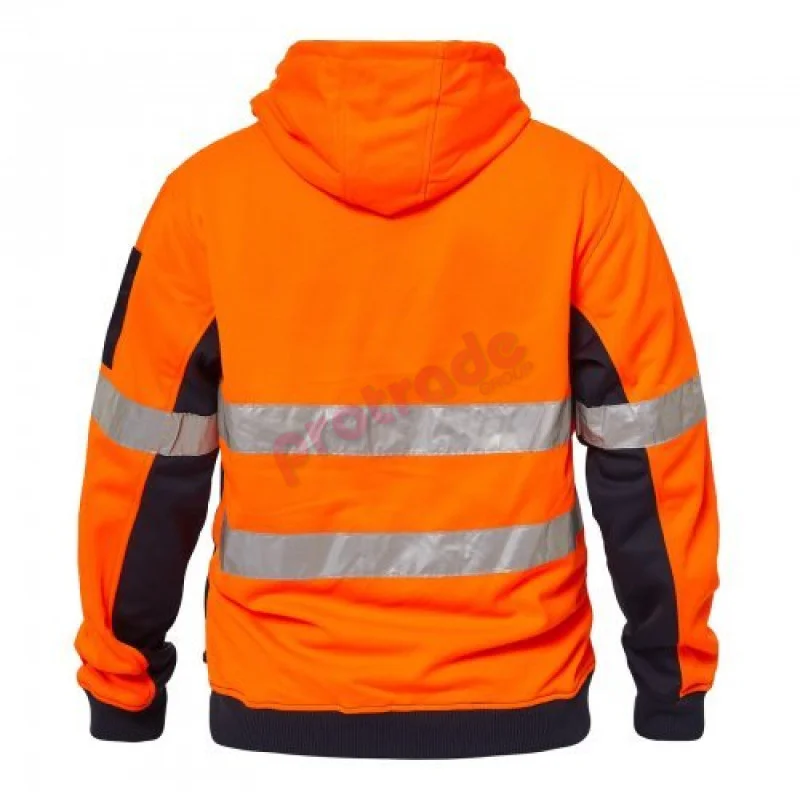HI VIS Zipper Fleece Hoodie with Reflective Tape