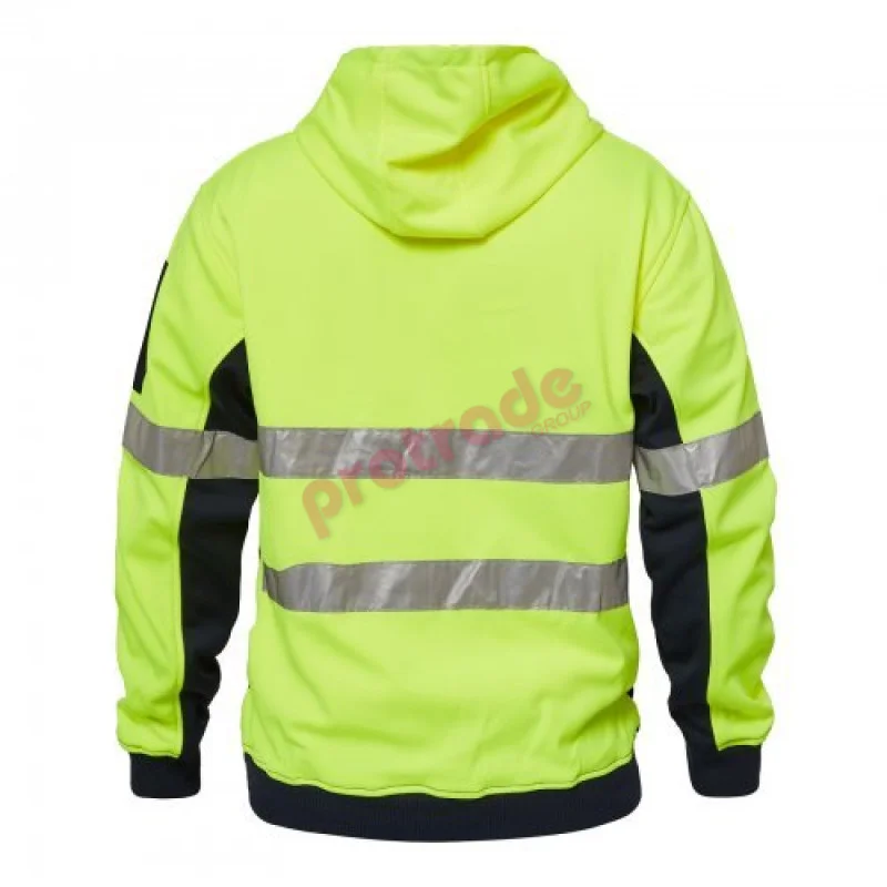 HI VIS Zipper Fleece Hoodie with Reflective Tape