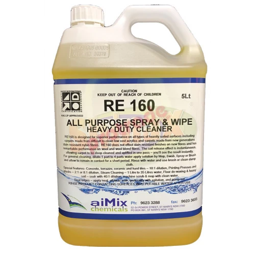 All Purpose Spray & Wipe Heavy Duty Cleaner RE160 All Purpose Spray & Wipe Heavy Duty Cleaner RE160