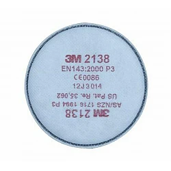 3M Particulate Filter 2138 Gp2/Gp3, With Nuisance Level Organic Vapour/Acid Gas Relief