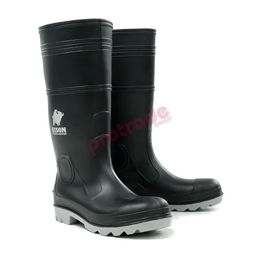 Bison Gumboot Inca PVC Black Steel Toe Bison Gumboot Inca PVC Black Steel Toe