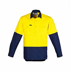 Mens Closed Front Long Sleeve Shirt