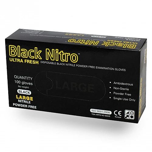 Black Nitro Nitrile Disposable Gloves - Box of 100pc
