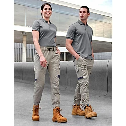 Unisex cotton stretch drill cuffed work pants - WP28
