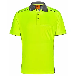 Unisex Hi Vis Bamboo Charcoal Vented Ss Polo - Sw79