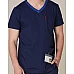 Mens V-Neck Contrast Trim Scrub Top M7650