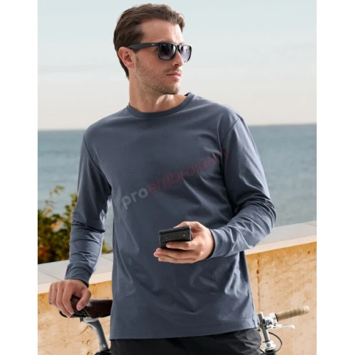 Mens Premium Cotton Face Long Sleeve Tee Shirt - TS47