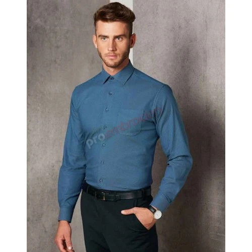 Ascot Mens Long Sleeve Dot Jacquard M7400l