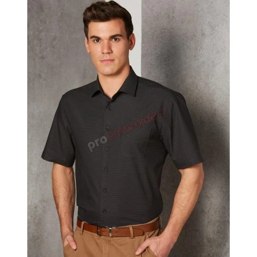 Ascot Mens Short Sleeve Dot Jacquard Stretch Shirt M7400s Ascot Mens Short Sleeve Dot Jacquard Stretch Shirt M7400s