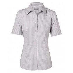 Women's Ticking Stripe Short Sleeve Shirt M8200s
