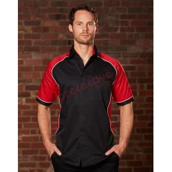 Men's Arena Tri-Colour Contrast Shirt Bs15