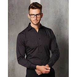 Men's Dobby Stripe Long Sleeve Shirt M7132