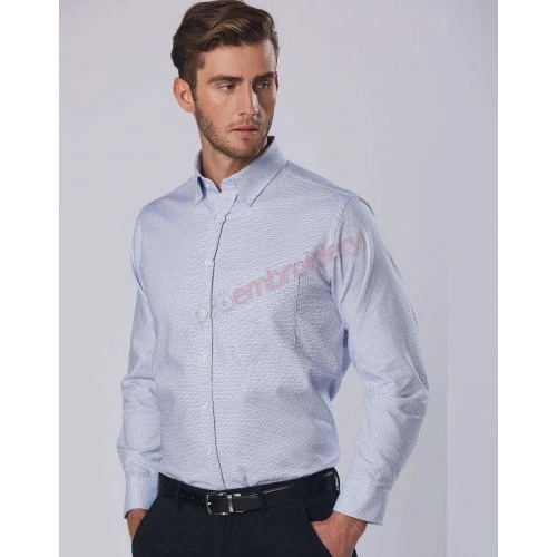 Men's Dot Contrast Long Sleeve Shirt M7922