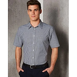 Men’s Gingham Check Short Sleeve Shirt M7300s Men’s Gingham Check Short Sleeve Shirt M7300s