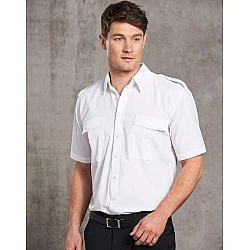 Unisex Epaulette Short Sleeve Shirt