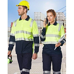 Unisex Truedry Biomotion Segmented LS Safety Polo SW74