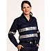 Women's Cotton Drill Work Shirt With 3M Tapes Wt08hv
