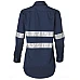 Women's Cotton Drill Work Shirt With 3M Tapes Wt08hv