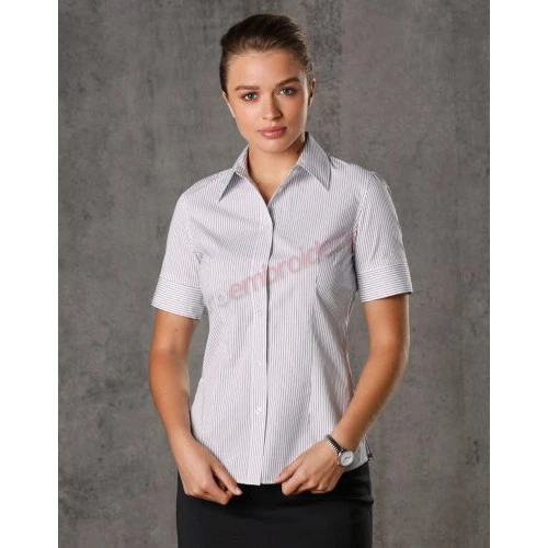 Women's Ticking Stripe Short Sleeve Shirt M8200s Women's Ticking Stripe Short Sleeve Shirt M8200s