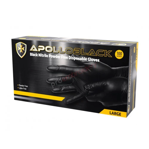 Apollo Black Nitrile Black Powder Free Disposable Gloves