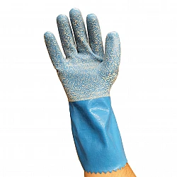 Cottonlined Rubber Glove With Rough Grip Asbestos Removal