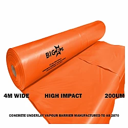 Builders Film Orange High Impact 4M X 33M X 200um 4 Folded