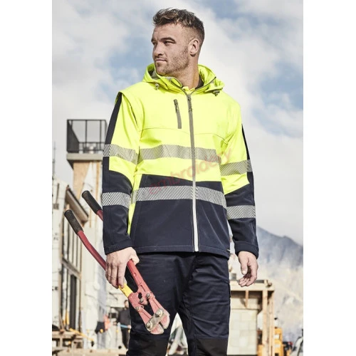 Unisex 2 In 1 Stretch Softshell Taped Jacket Zj453