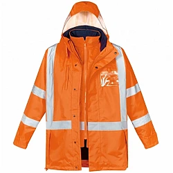 Mens Hi Vis X Back Taped 4 In 1 Waterproof Jacket