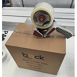 BOCK Packing Tapes Acrylic Glue Clear 48mm x 75M