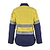Ladies Hi Vis Two Tone Open Front Shirt With Gusset Sleeves And Fr Reflective Tape
