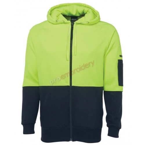 JB's wear Hi vis full zip fleecy hoodie - 6HVH JB's wear Hi vis full zip fleecy hoodie - 6HVH