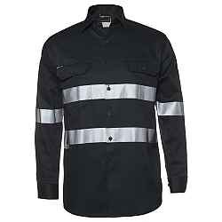 Hi Vis Dark Navy Long Sleeve Shirt With Reflective Tape Hi Vis Dark Navy Long Sleeve Shirt With Reflective Tape