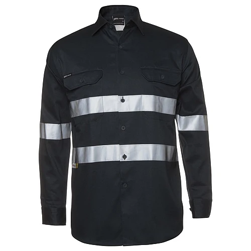 Hi Vis Dark Navy Long Sleeve Shirt With Reflective Tape Hi Vis Dark Navy Long Sleeve Shirt With Reflective Tape