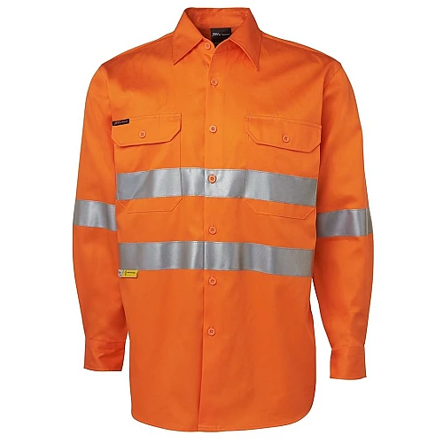 Hi Vis Long Sleeve Day & Night 190g Close Front Shirt Hi Vis Long Sleeve Day & Night 190g Close Front Shirt