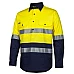 Hi Vis Close Front Long Sleeve Work Shirt With Reflective Tape
