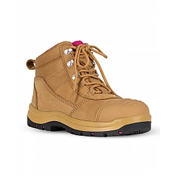 JB's Wear Ladies Atrax Zip Safety Boots (Wheat/Pink)