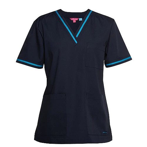 Ladies Contrast Scrub Top