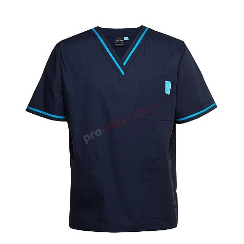 Unisex Contrast Scrub Top