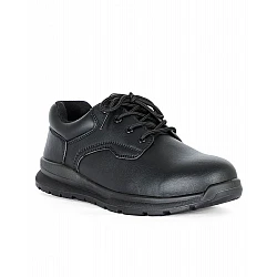 Microfibre Lace Up Steel Toe Shoe Black