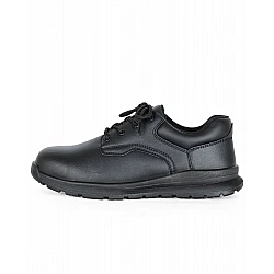 Microfibre Lace Up Steel Toe Shoe Black
