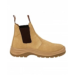 Elastic Sided Leather Safety Boot