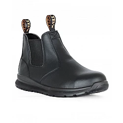 Microfiber Safety Elastic Sided Black Boot 